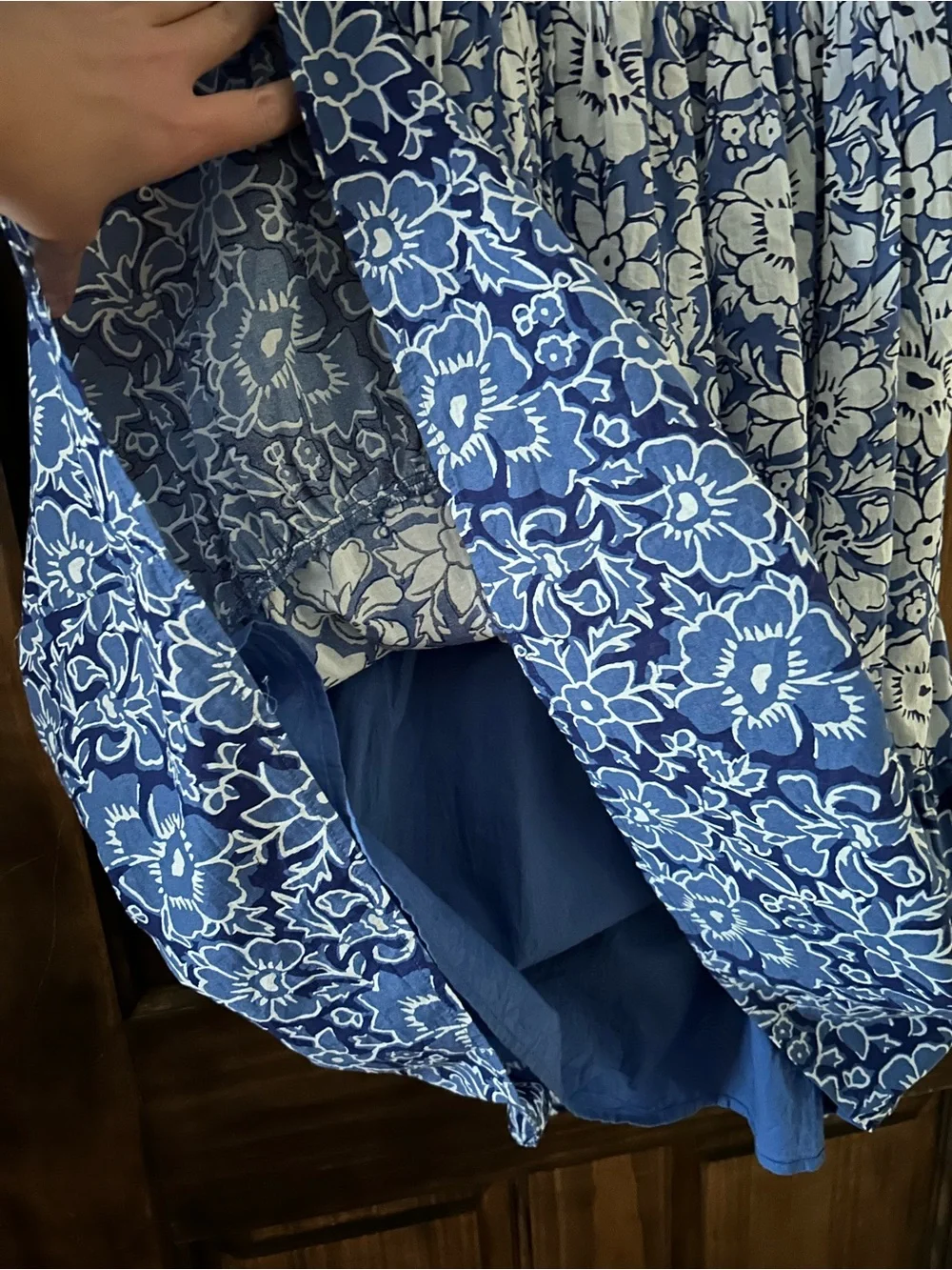 JCrew Blue Floral Ruffle Sleeve Sundress